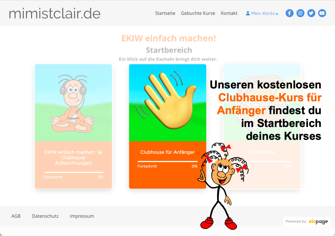 So findest du den Clubhouse-Kurs So findest du den Clubhouse-Kurs